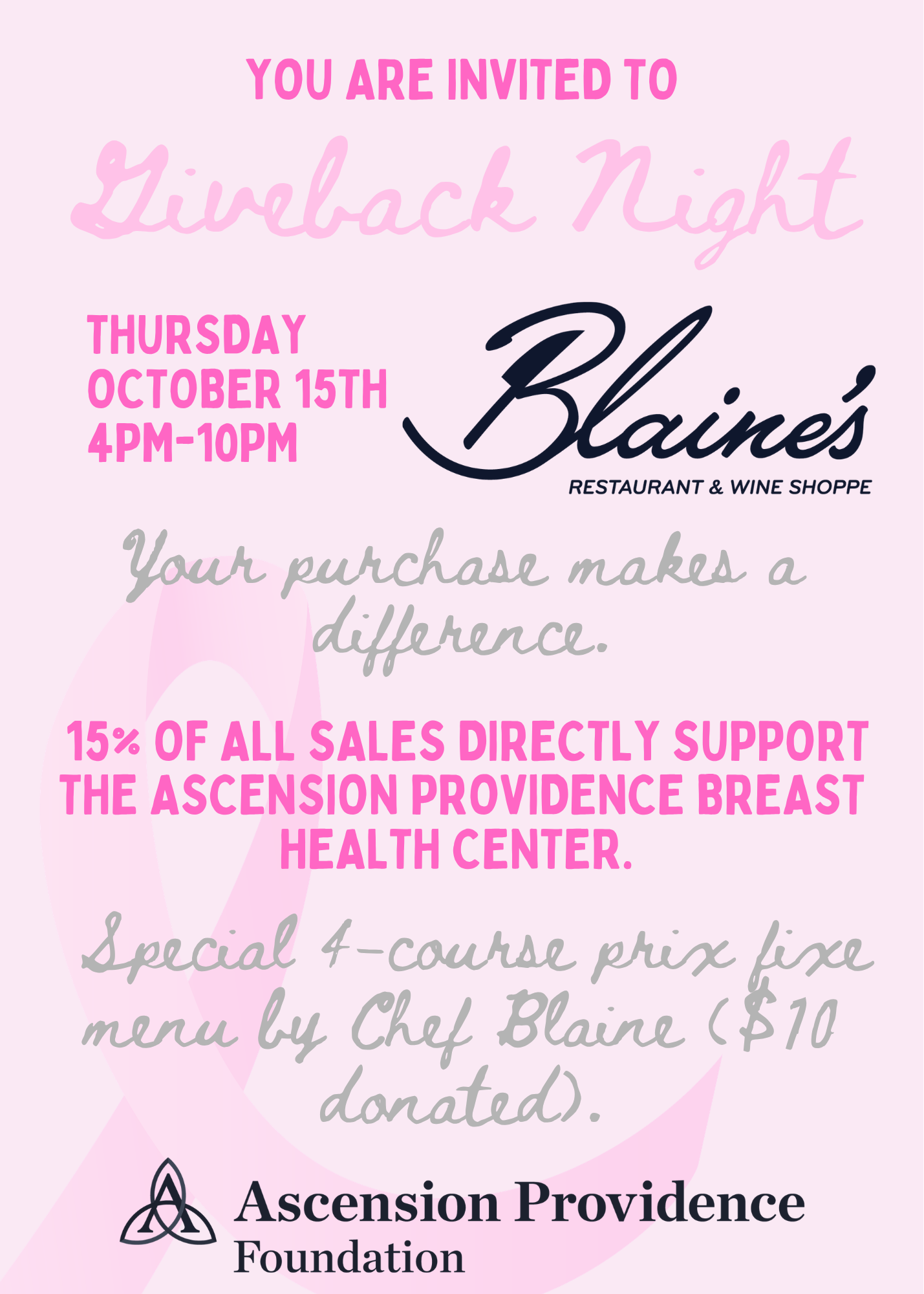 Pink Partner Give Back Blaine's